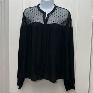 Wilfred Aritzia 100% silk black blouse size small